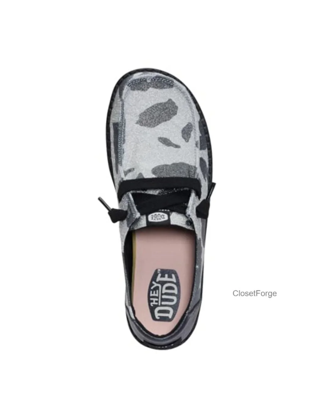 Women's Animal Print Slip On Loafers with Elastic Laces, Cushioned Insole